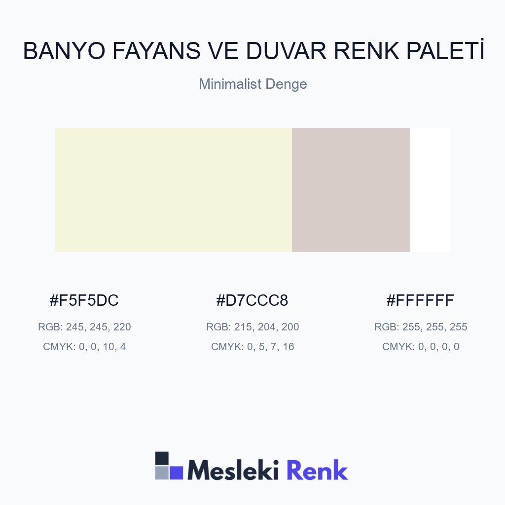 Banyo Fayans ve Duvar Minimalist Denge Renk Paleti