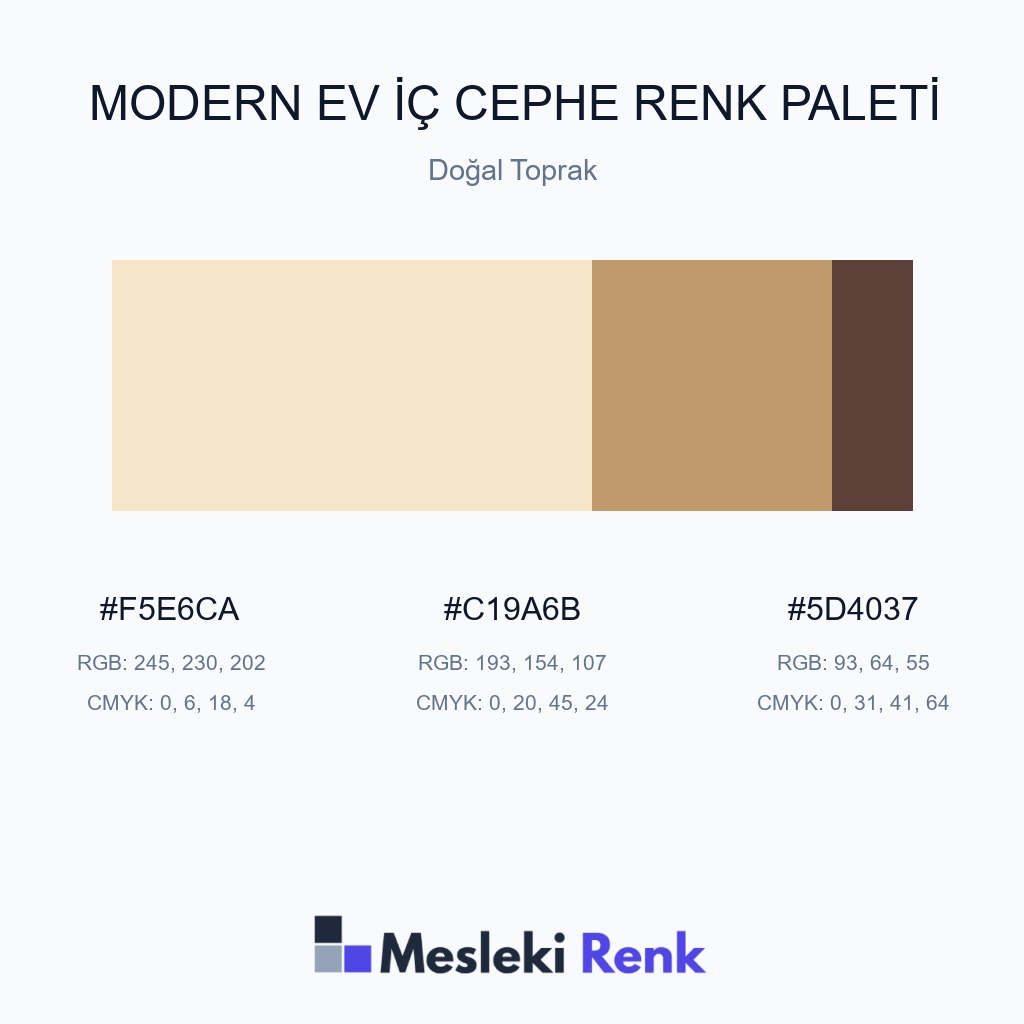 Modern Ev İç Cephe Doğal Toprak Renk Paleti
