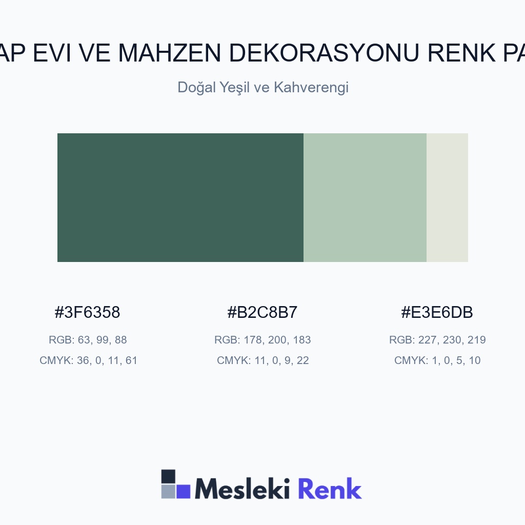 Şarap Evi ve Mahzen Dekorasyonu Doğal Yeşil ve Kahverengi Renk Paleti