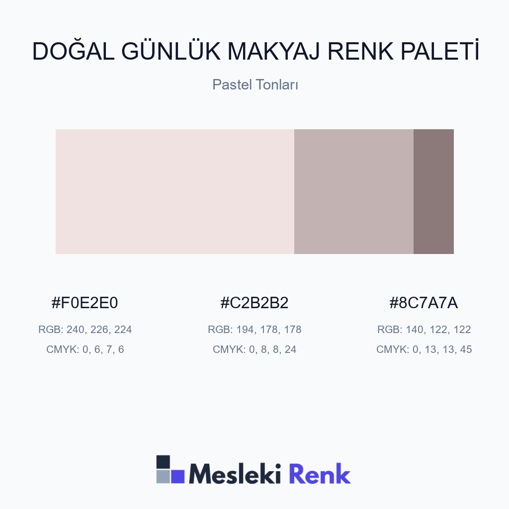 Doğal Günlük Makyaj Pastel Tonları Renk Paleti