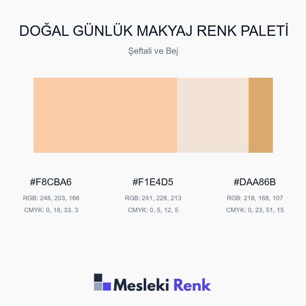 Doğal Günlük Makyaj Şeftali ve Bej Renk Paleti