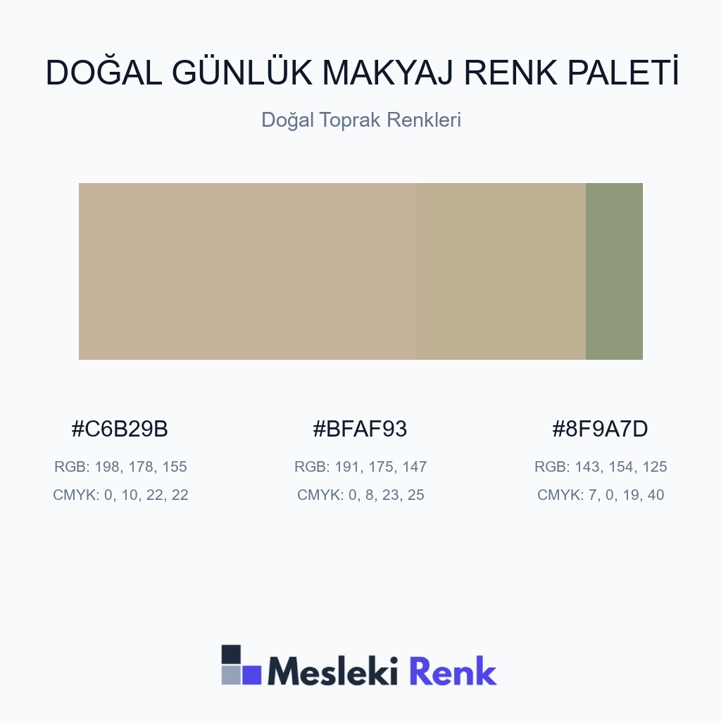 Doğal Günlük Makyaj Doğal Toprak Renkleri Renk Paleti