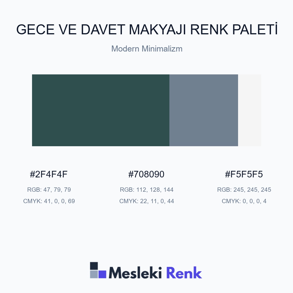 Gece ve Davet Makyajı Modern Minimalizm Renk Paleti