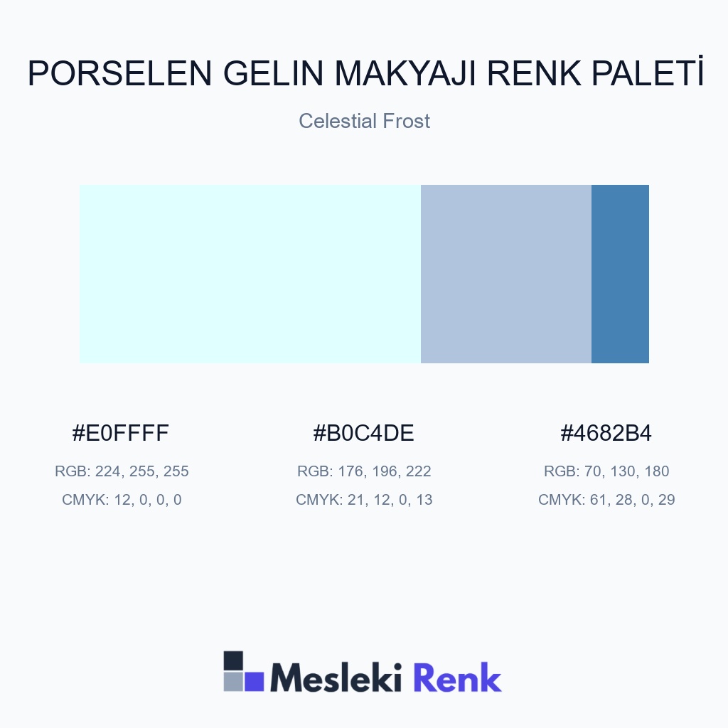 Porselen Gelin Makyajı Celestial Frost Renk Paleti