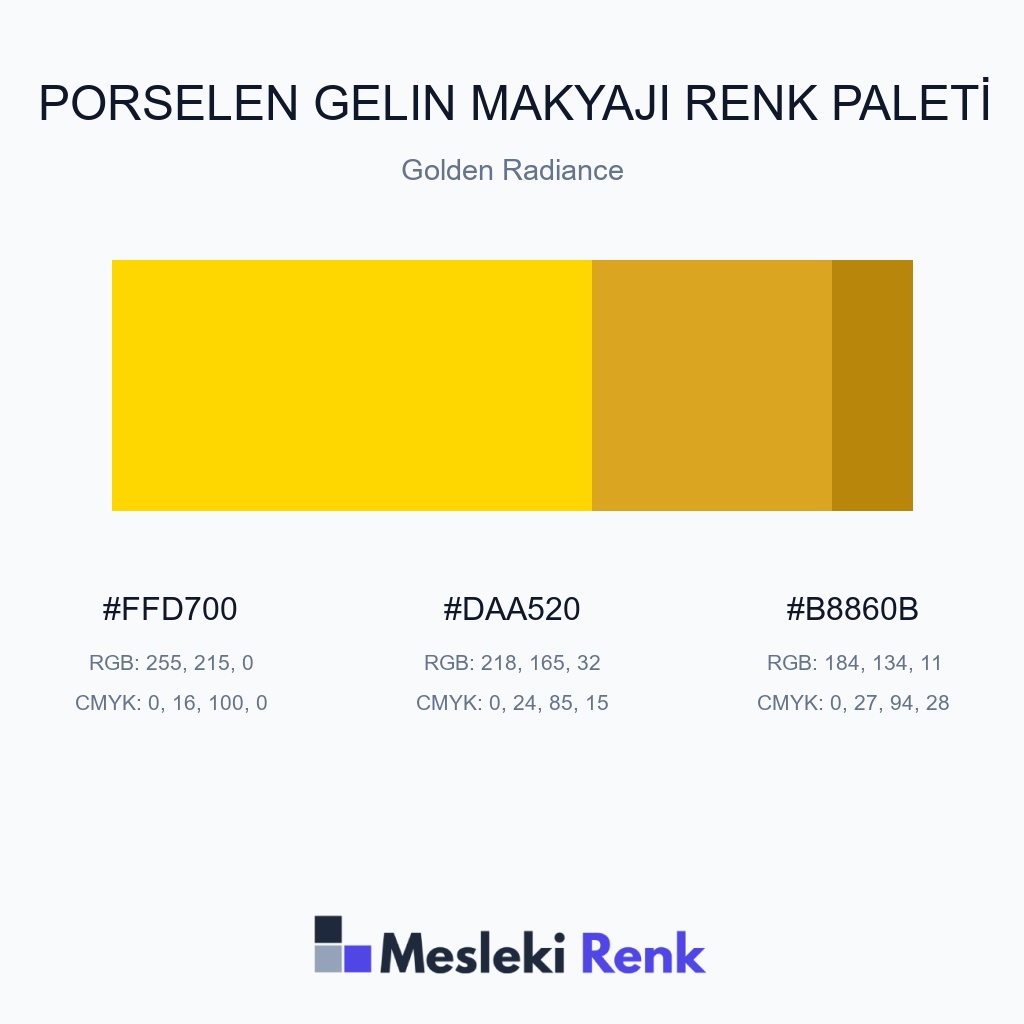 Porselen Gelin Makyajı Golden Radiance Renk Paleti