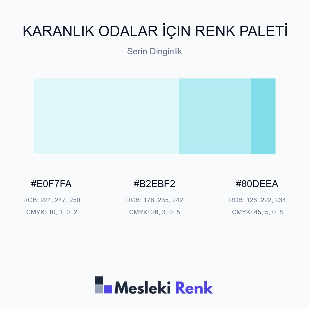 Karanlık Odalar İçin Serin Dinginlik Renk Paleti
