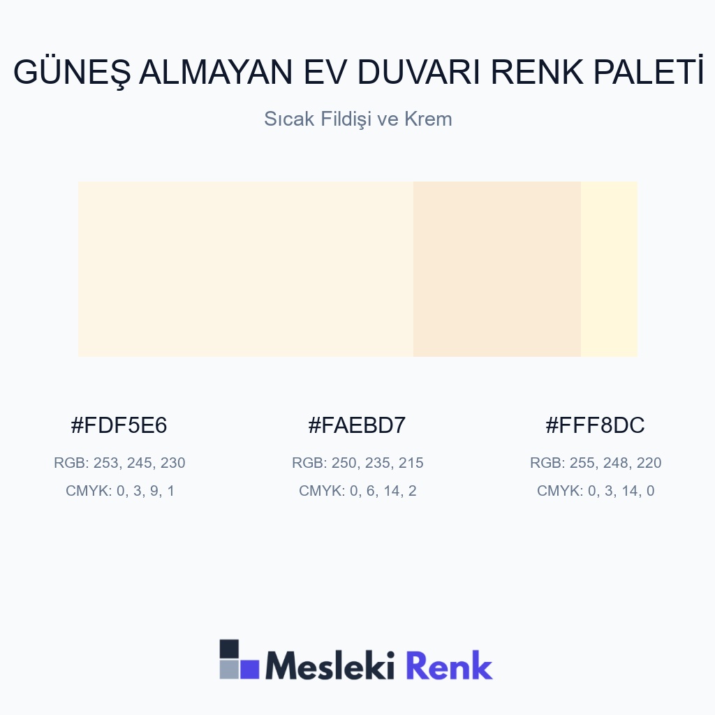 Güneş Almayan Ev Duvarı Sıcak Fildişi ve Krem Renk Paleti