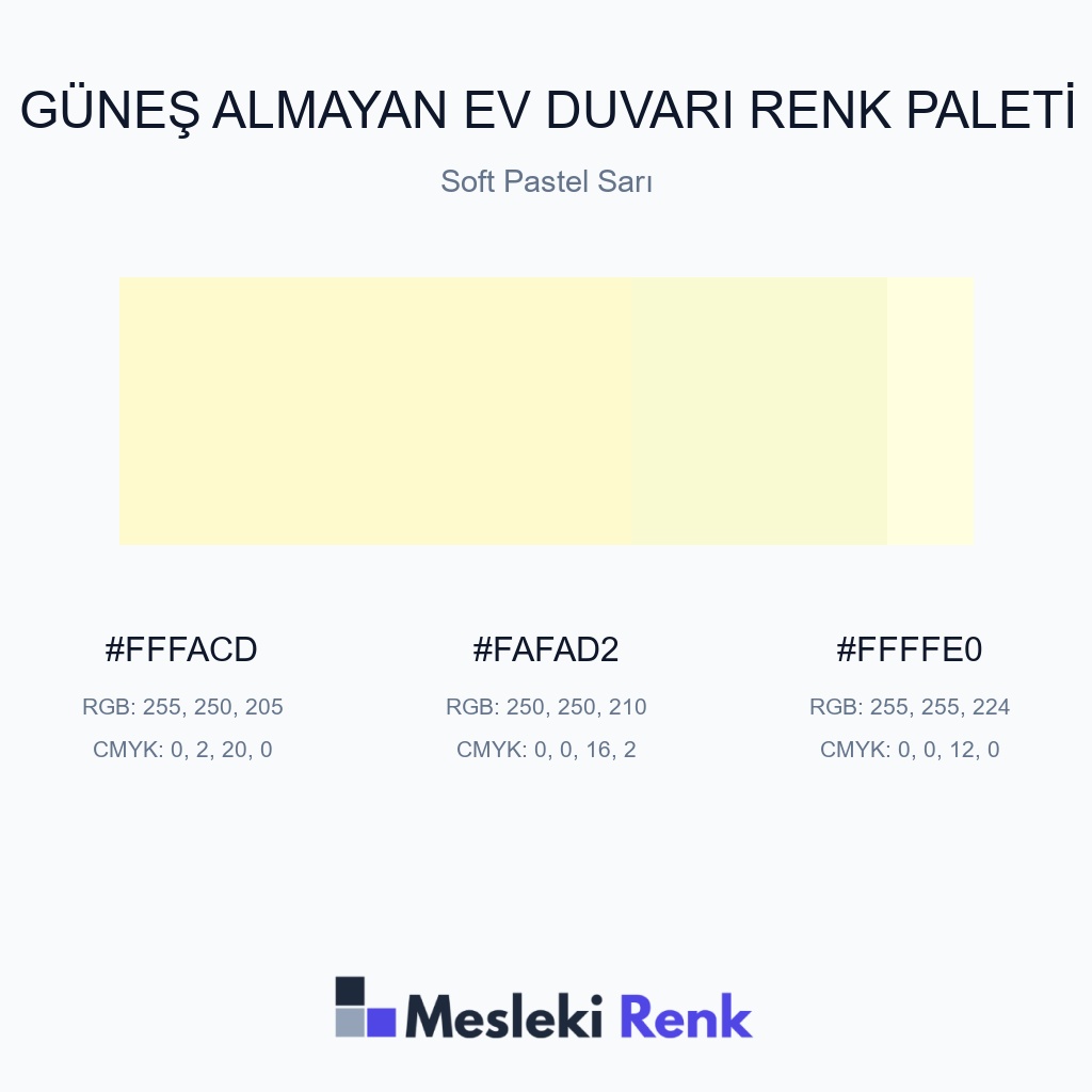 Güneş Almayan Ev Duvarı Soft Pastel Sarı Renk Paleti