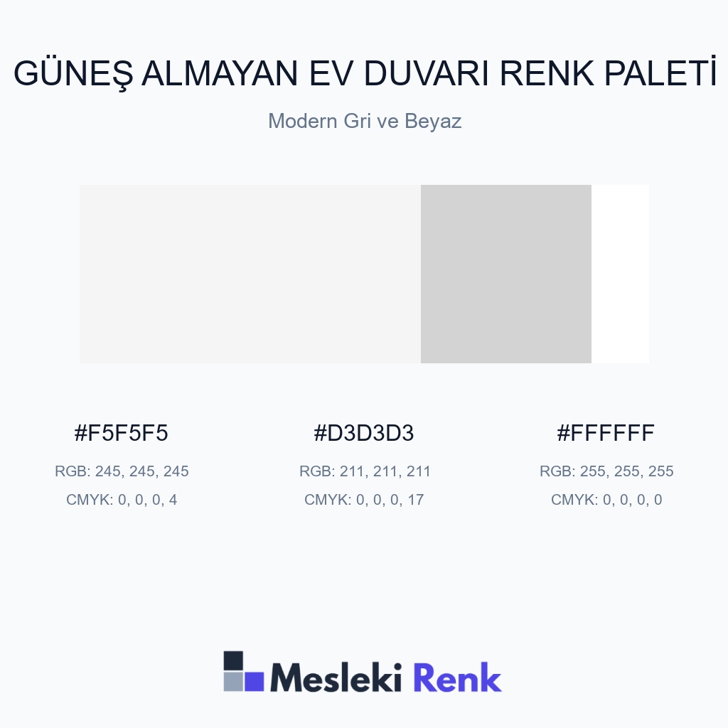 Güneş Almayan Ev Duvarı Modern Gri ve Beyaz Renk Paleti