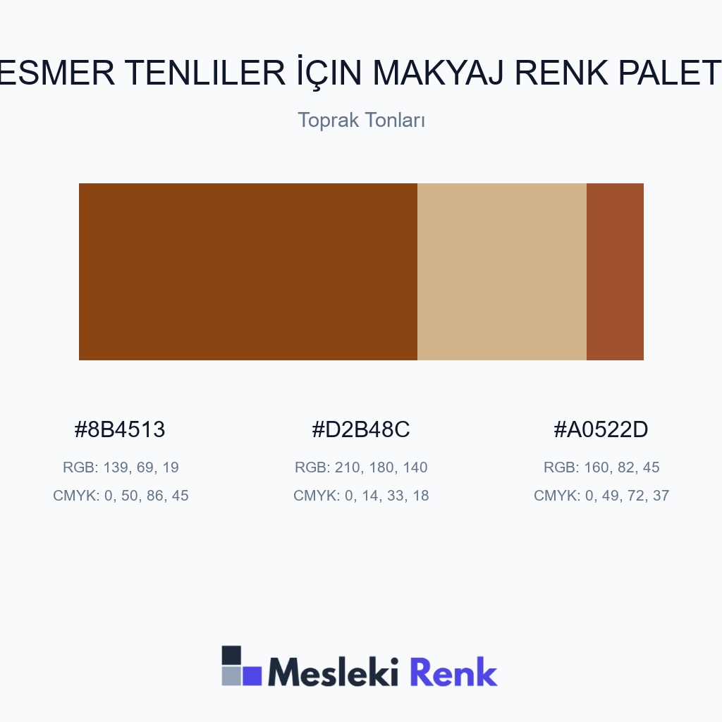 Esmer Tenliler İçin Makyaj Toprak Tonları Renk Paleti