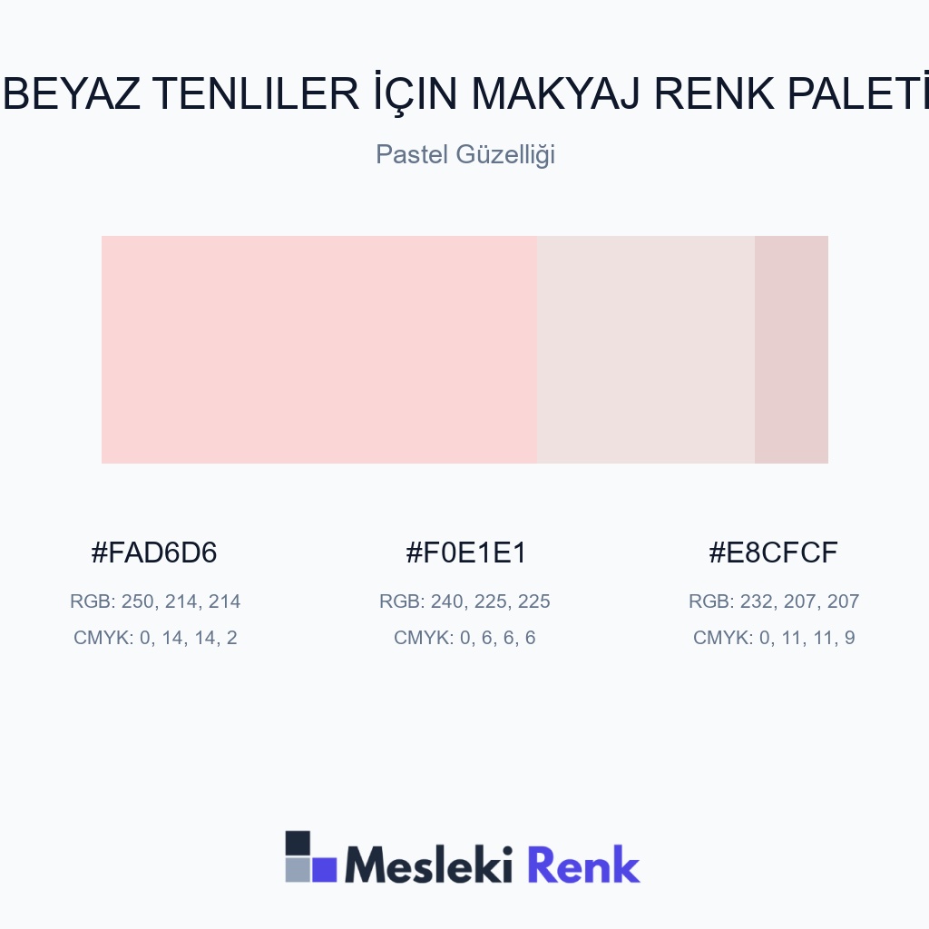 Beyaz Tenliler İçin Makyaj Pastel Güzelliği Renk Paleti