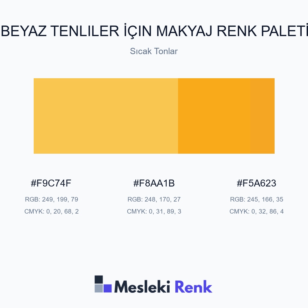 Beyaz Tenliler İçin Makyaj Sıcak Tonlar Renk Paleti