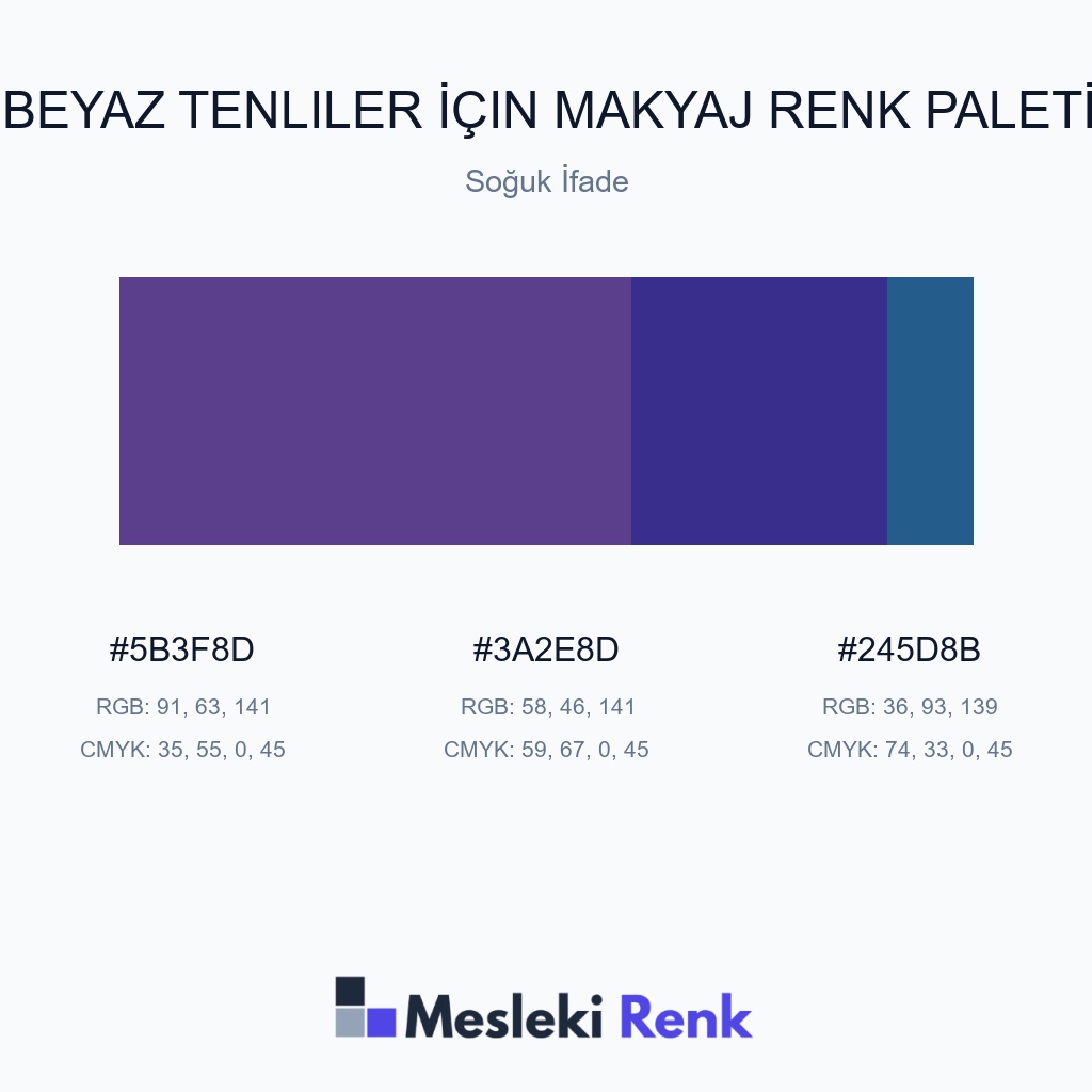 Beyaz Tenliler İçin Makyaj Soğuk İfade Renk Paleti