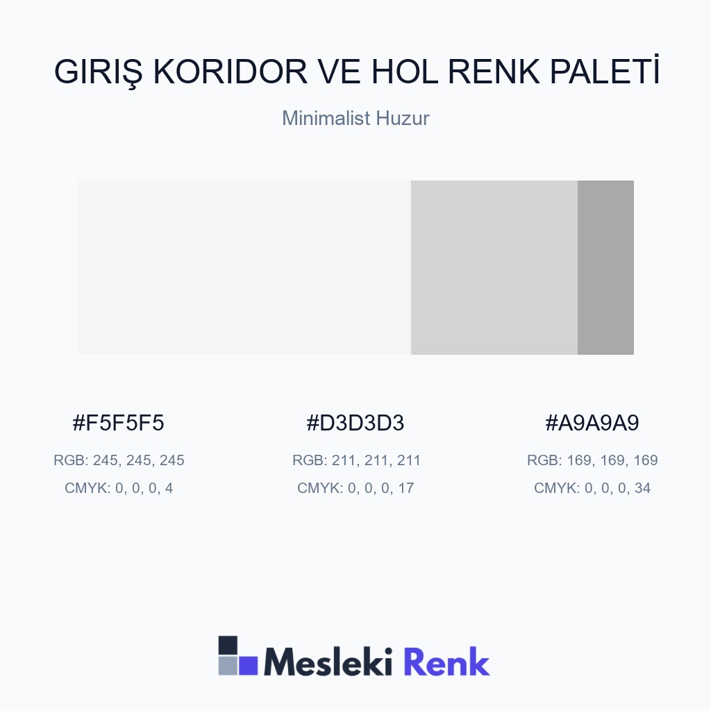 Giriş Koridor ve Hol Minimalist Huzur Renk Paleti