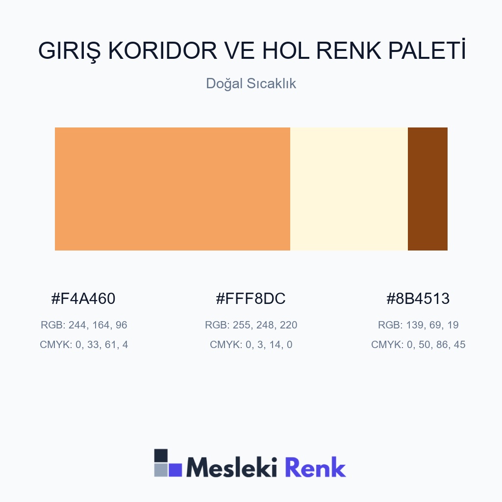 Giriş Koridor ve Hol Doğal Sıcaklık Renk Paleti