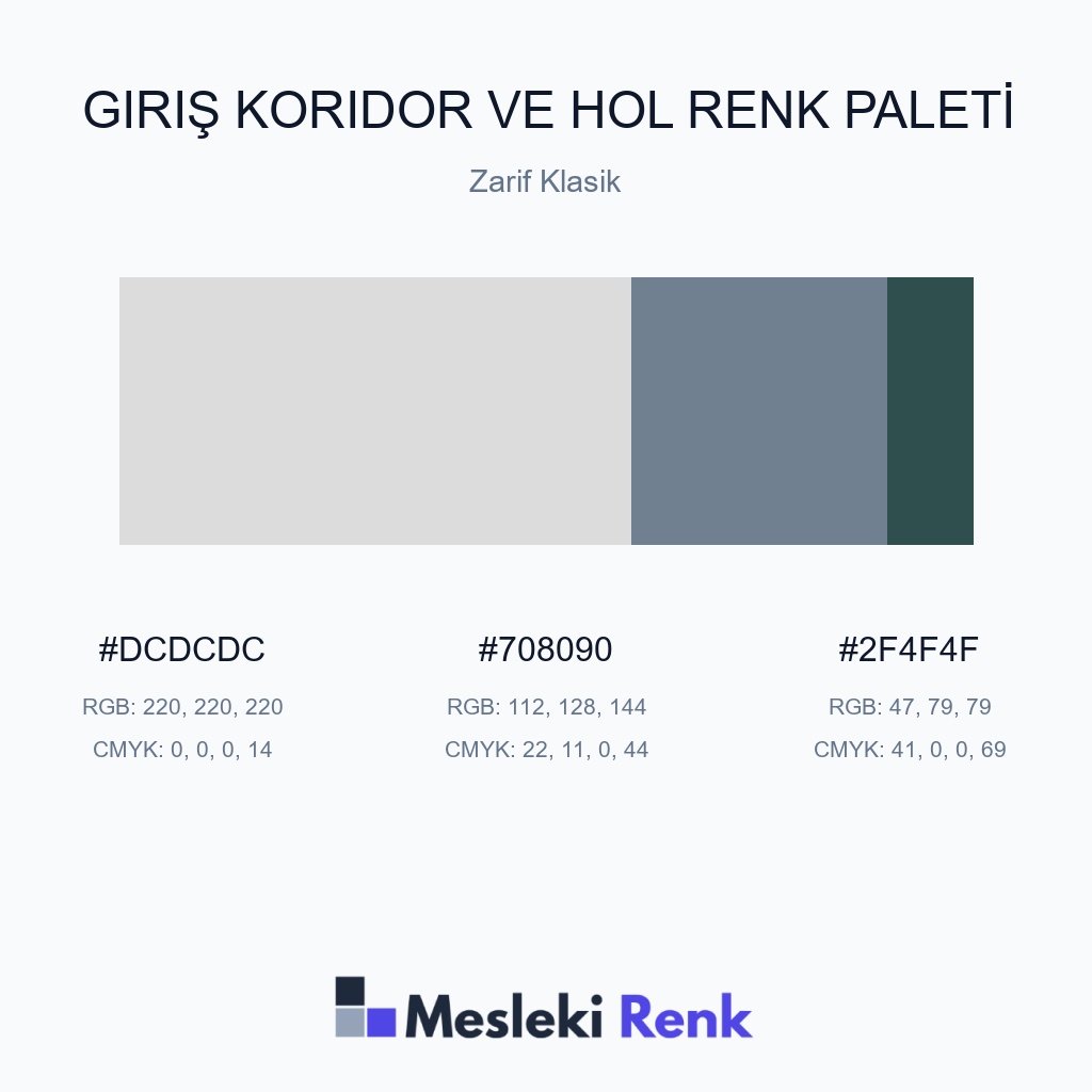 Giriş Koridor ve Hol Zarif Klasik Renk Paleti