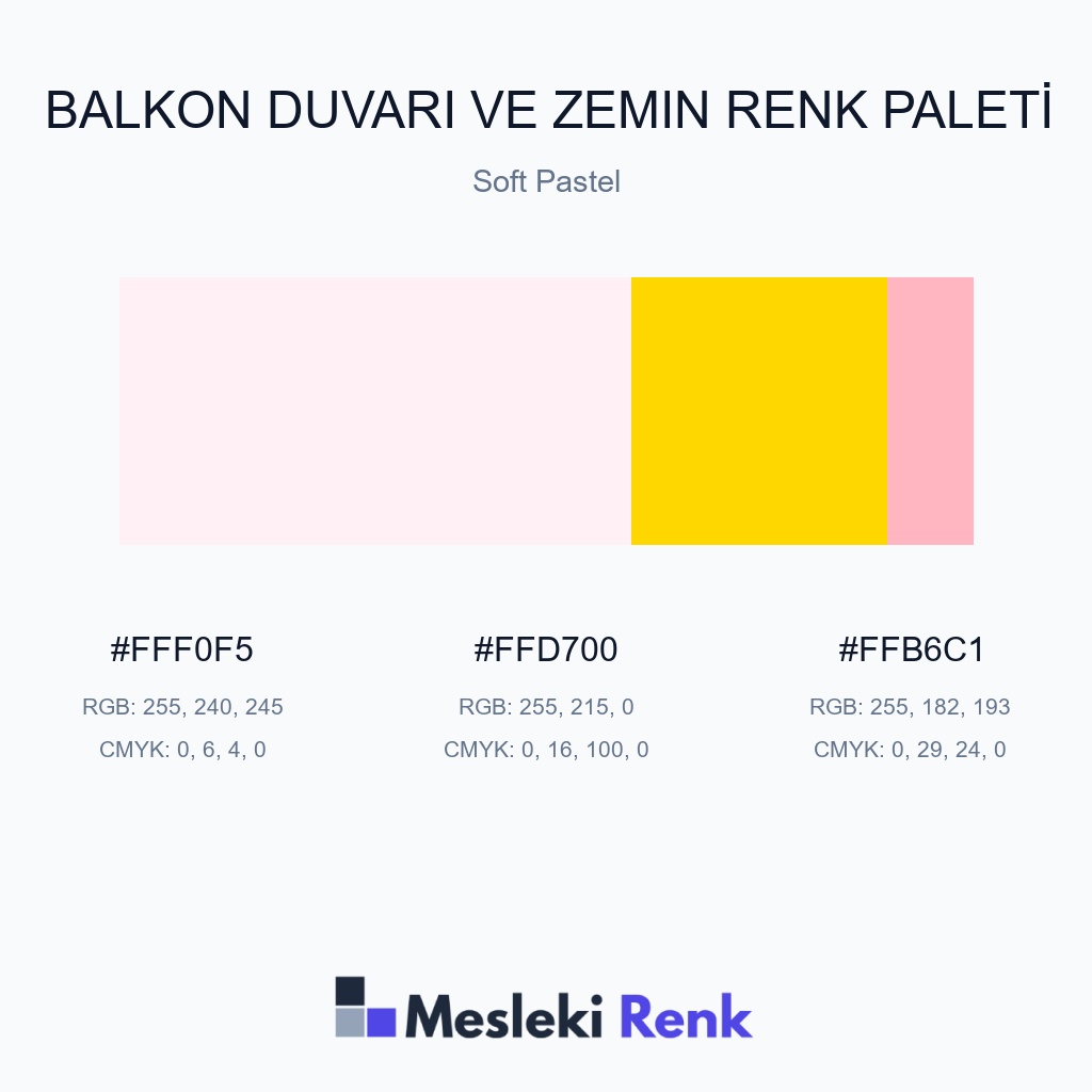 Balkon Duvarı ve Zemin Soft Pastel Renk Paleti