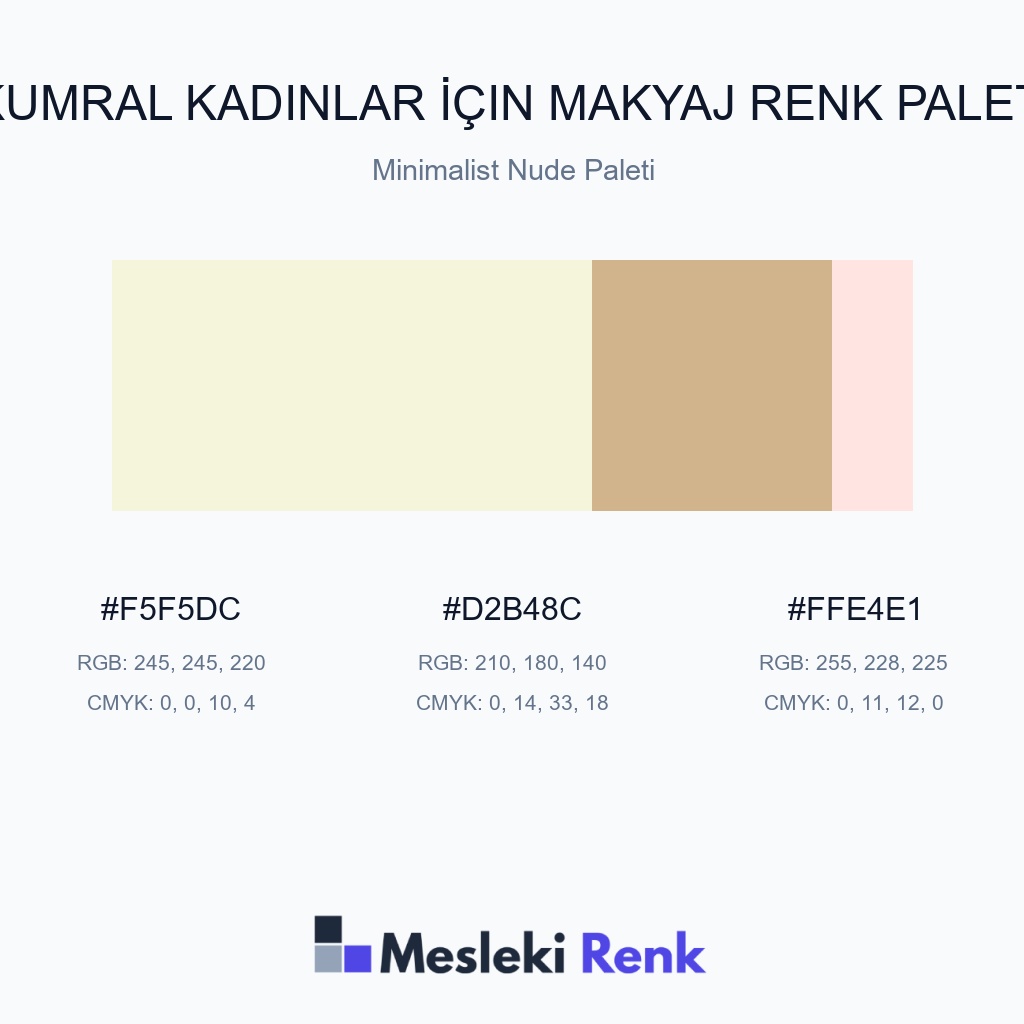 Kumral Kadınlar İçin Makyaj Minimalist Nude Paleti Renk Paleti