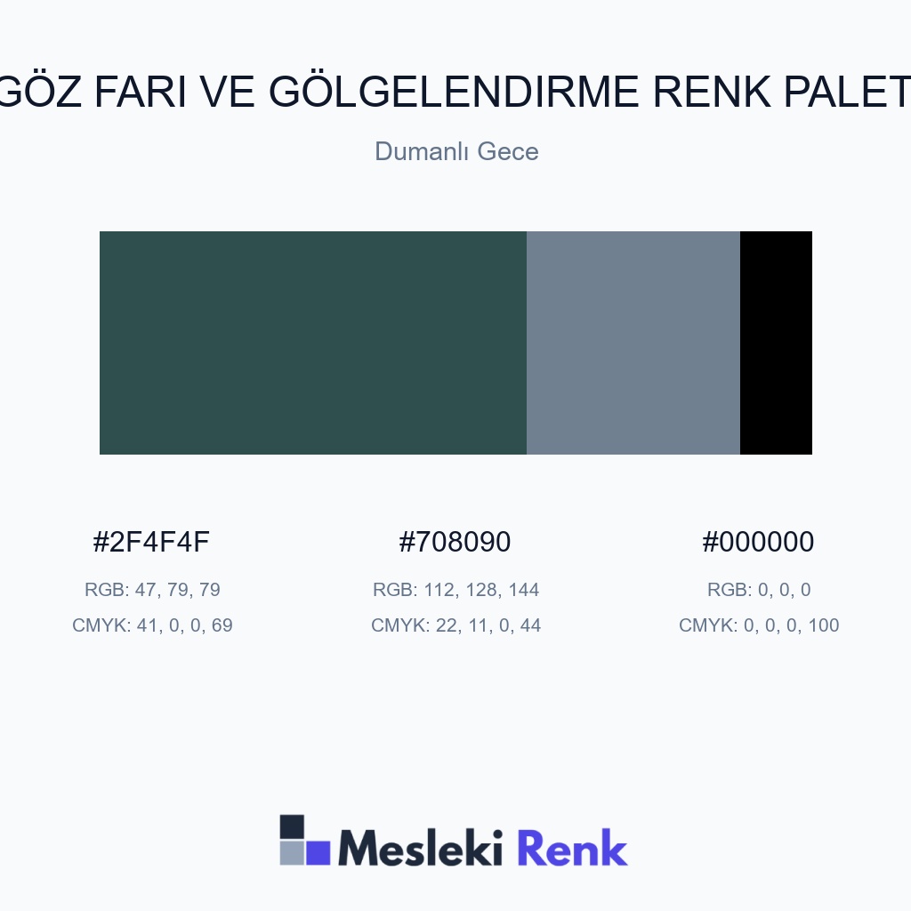 Göz Farı ve Gölgelendirme Dumanlı Gece Renk Paleti
