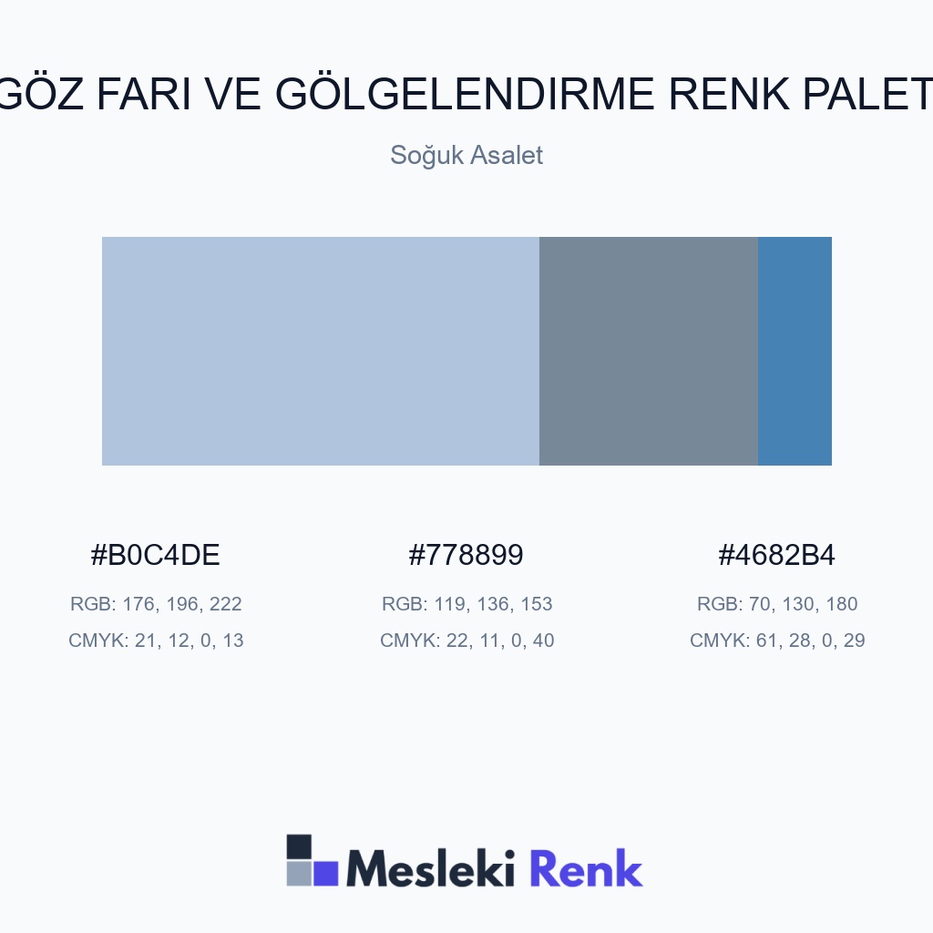 Göz Farı ve Gölgelendirme Soğuk Asalet Renk Paleti