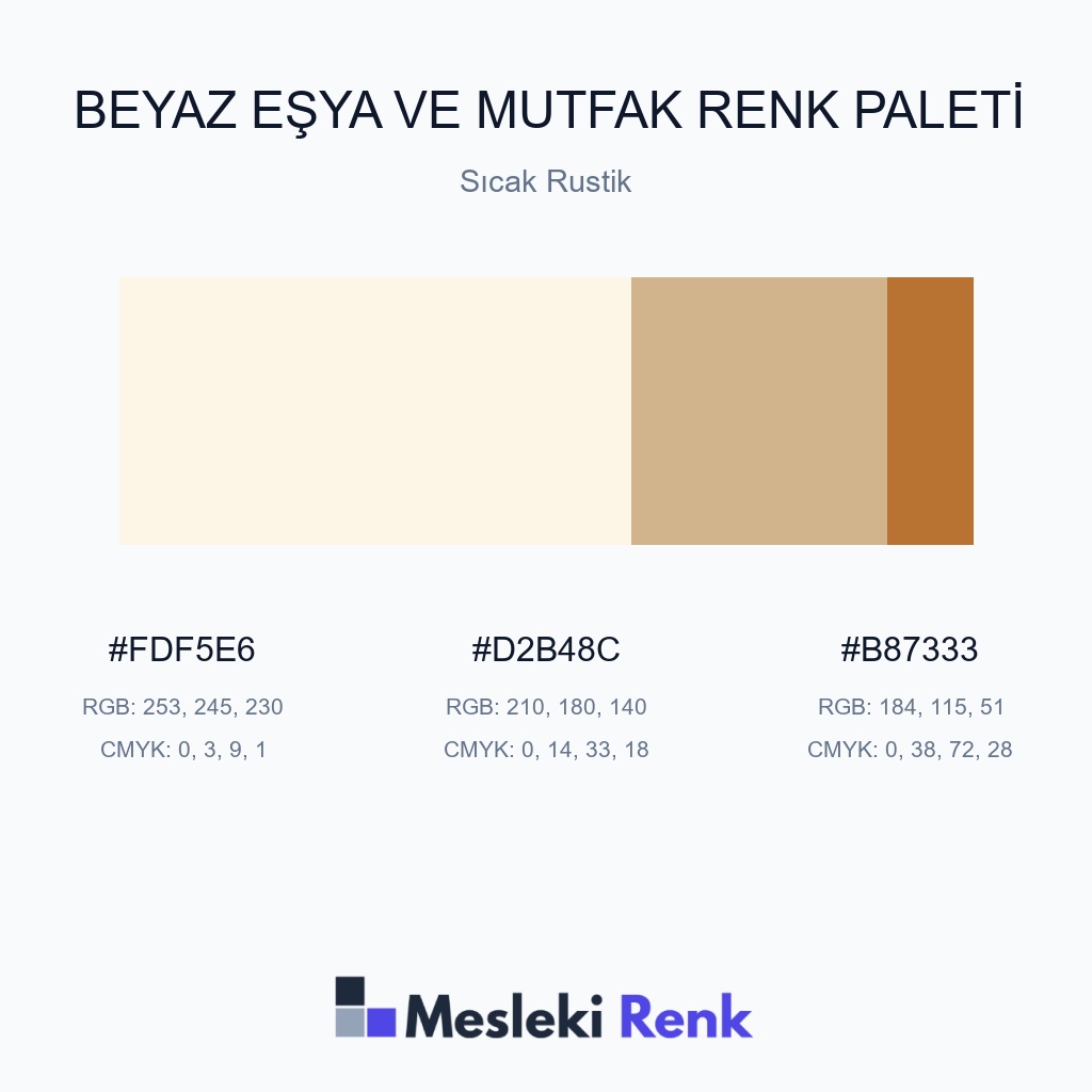 Beyaz Eşya ve Mutfak Sıcak Rustik Renk Paleti