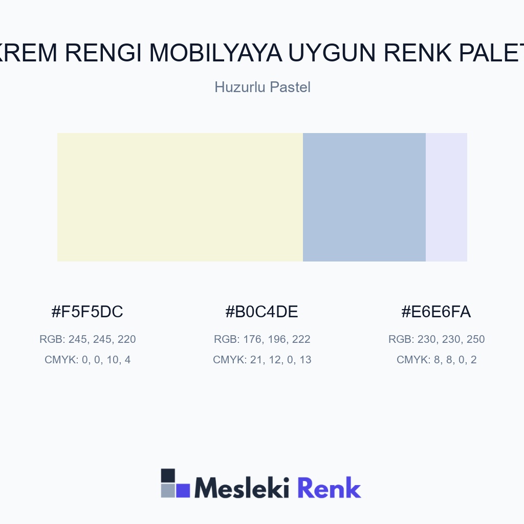 Krem Rengi Mobilyaya Uygun Huzurlu Pastel Renk Paleti