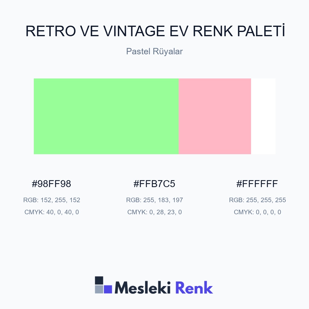 Retro ve Vintage Ev Pastel Rüyalar Renk Paleti