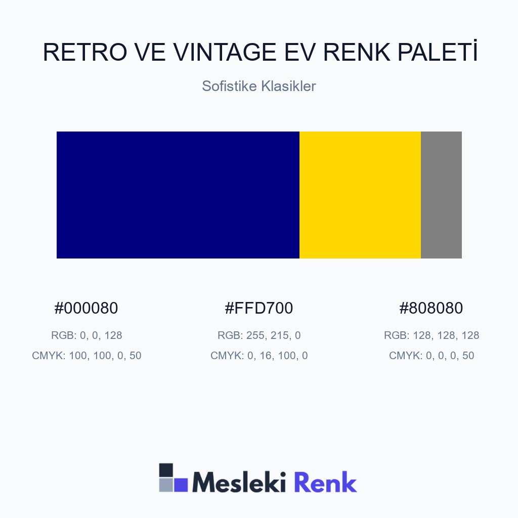Retro ve Vintage Ev Sofistike Klasikler Renk Paleti