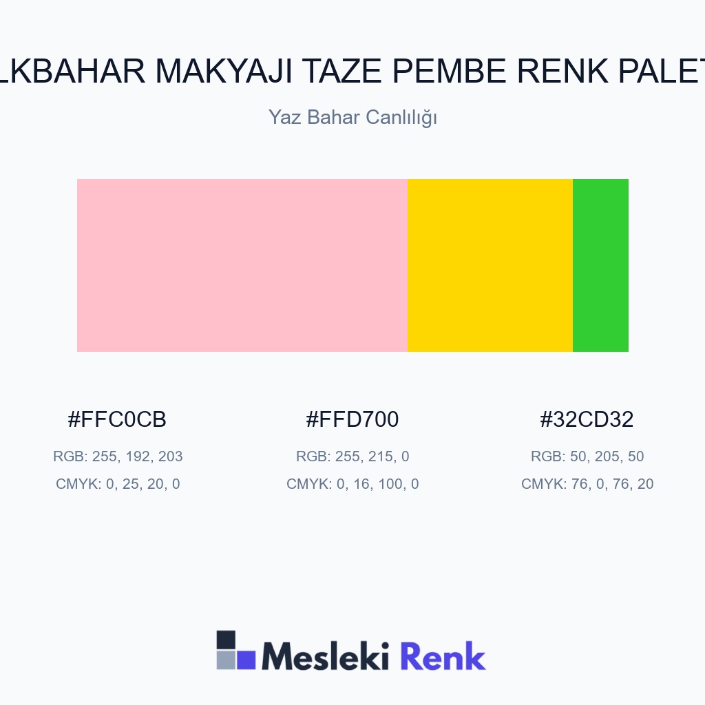 İlkbahar Makyajı Taze Pembe Yaz Bahar Canlılığı Renk Paleti