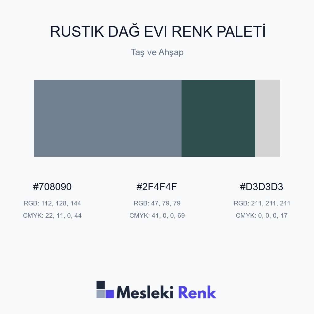 Rustik Dağ Evi Taş ve Ahşap Renk Paleti