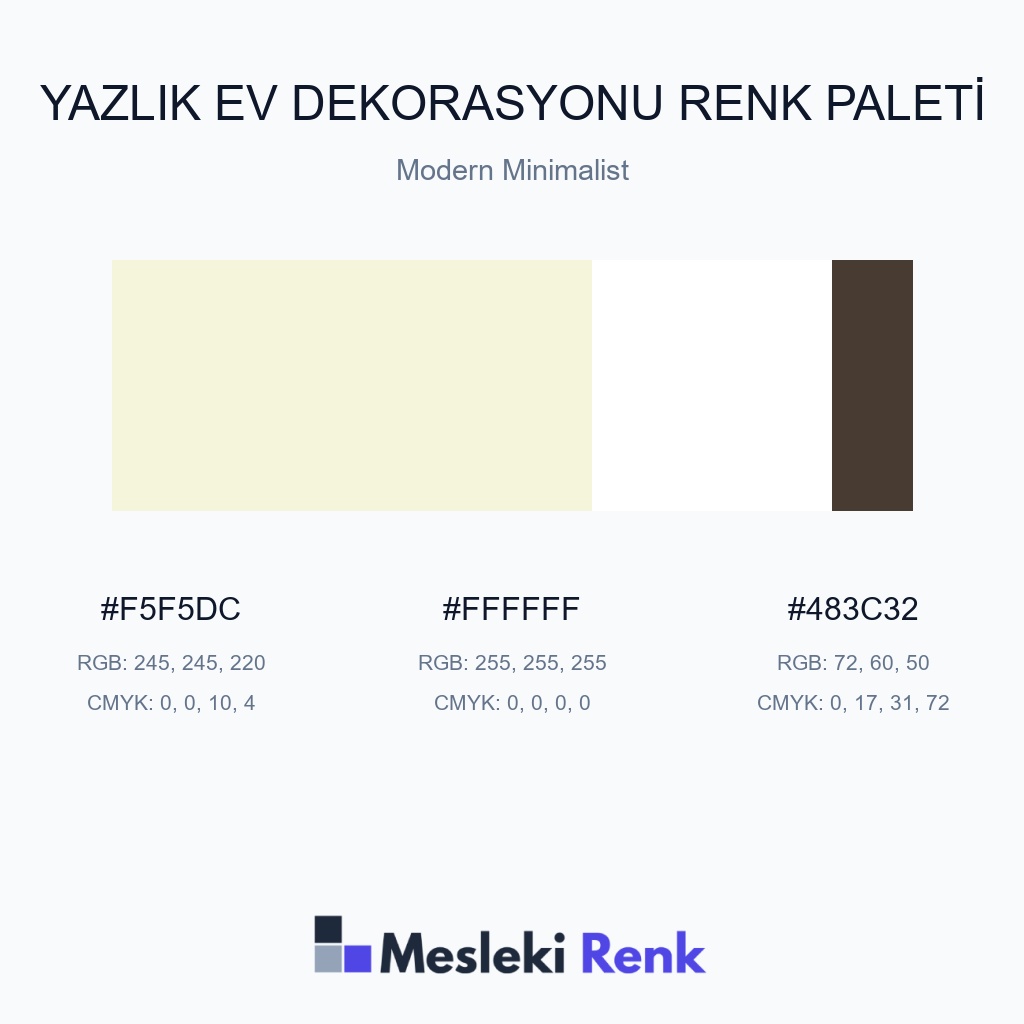 Yazlık Ev Dekorasyonu Modern Minimalist Renk Paleti