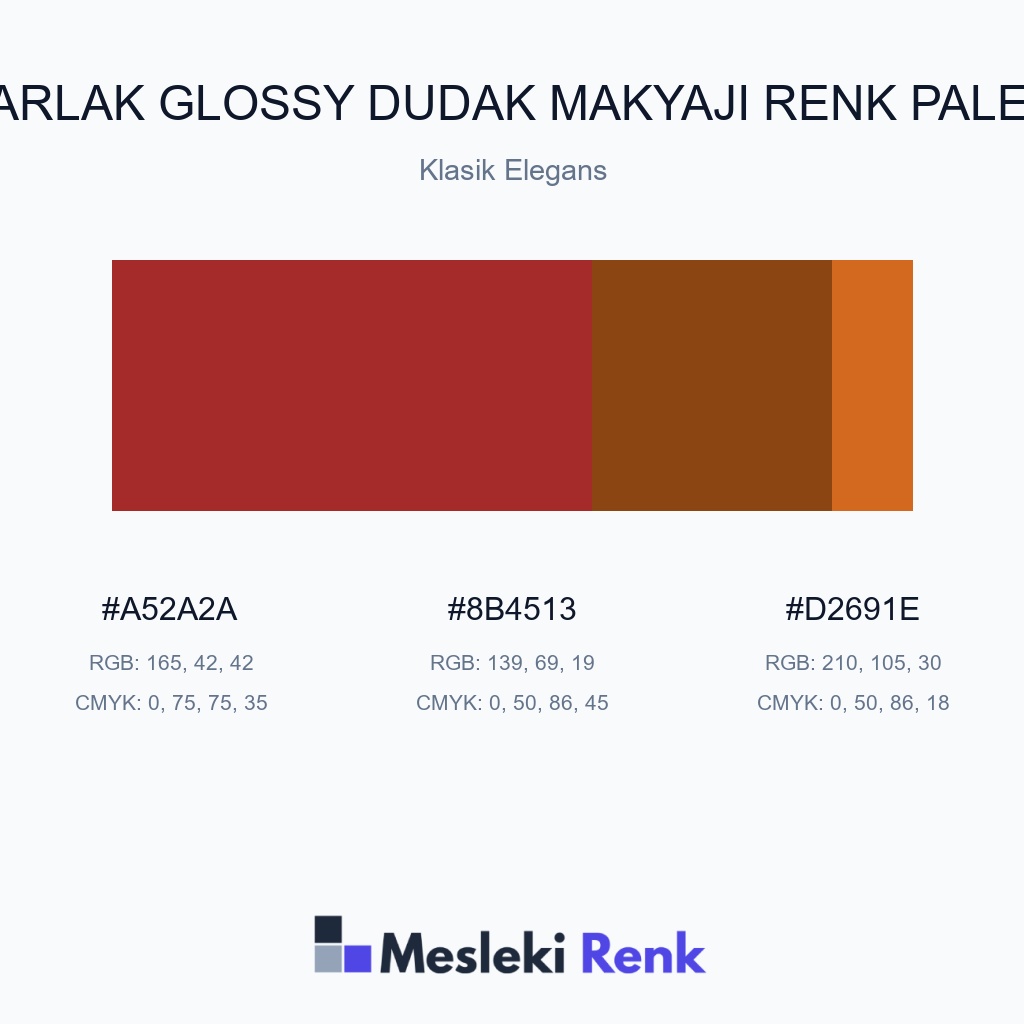 Parlak Glossy Dudak Makyajı Klasik Elegans Renk Paleti