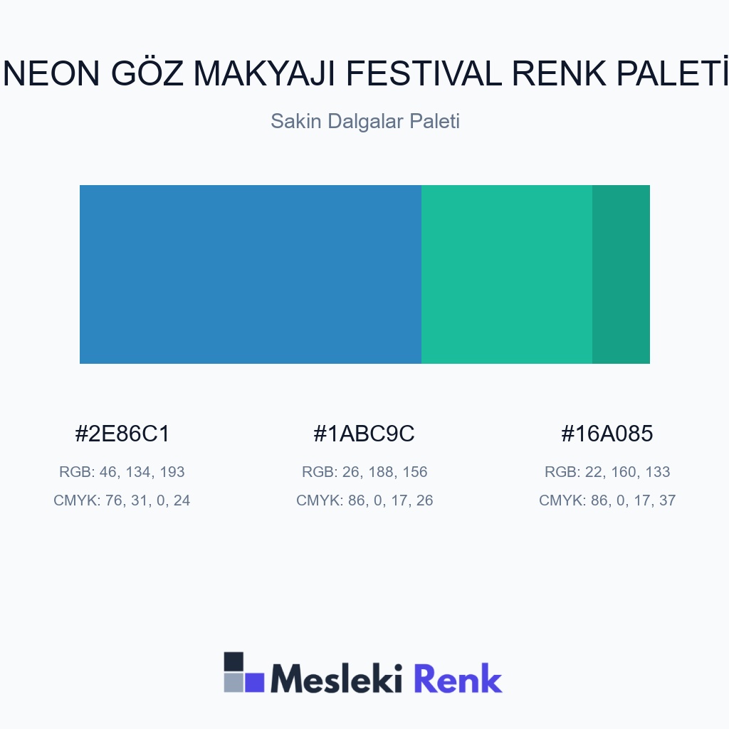 Neon Göz Makyajı Festival Sakin Dalgalar Paleti Renk Paleti