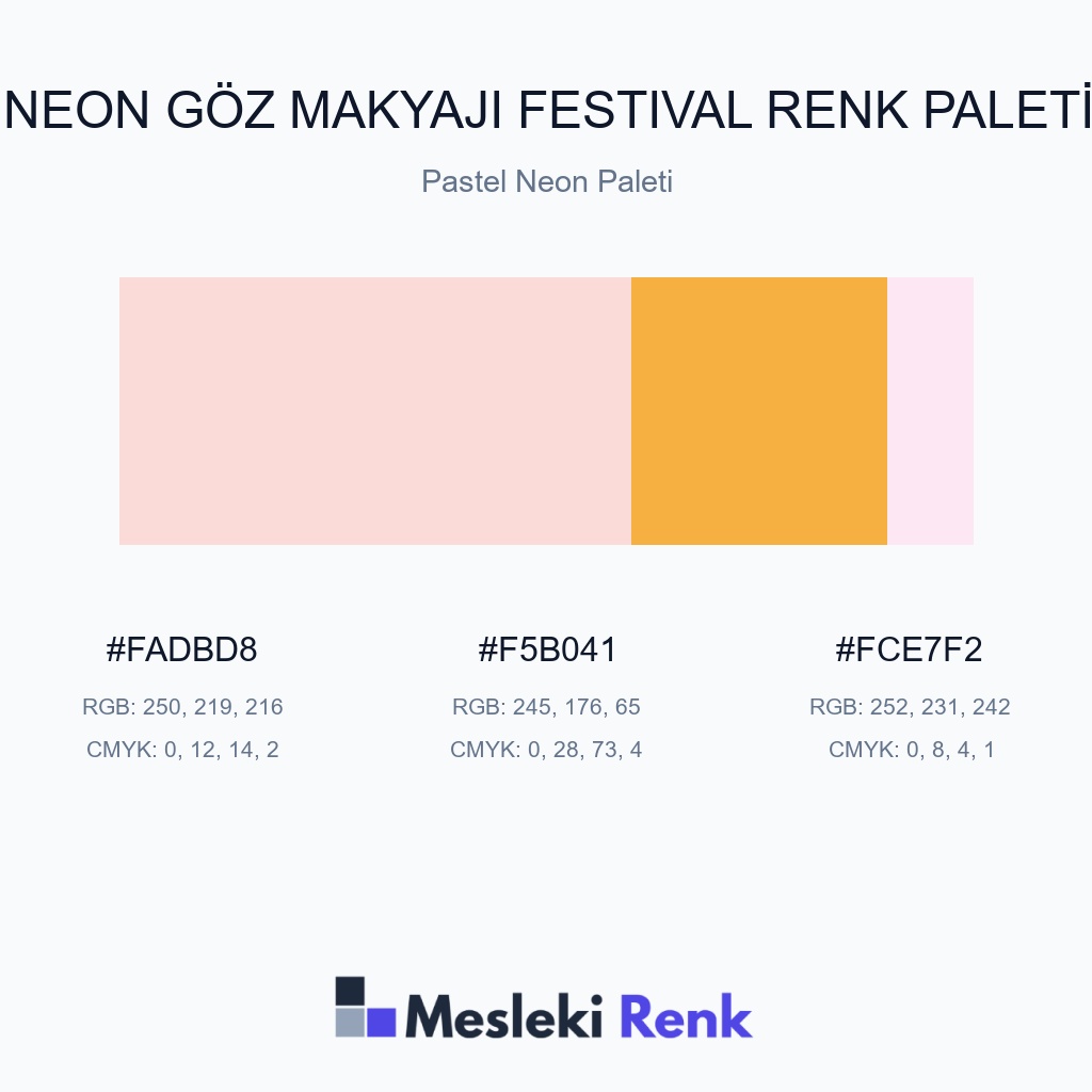 Neon Göz Makyajı Festival Pastel Neon Paleti Renk Paleti