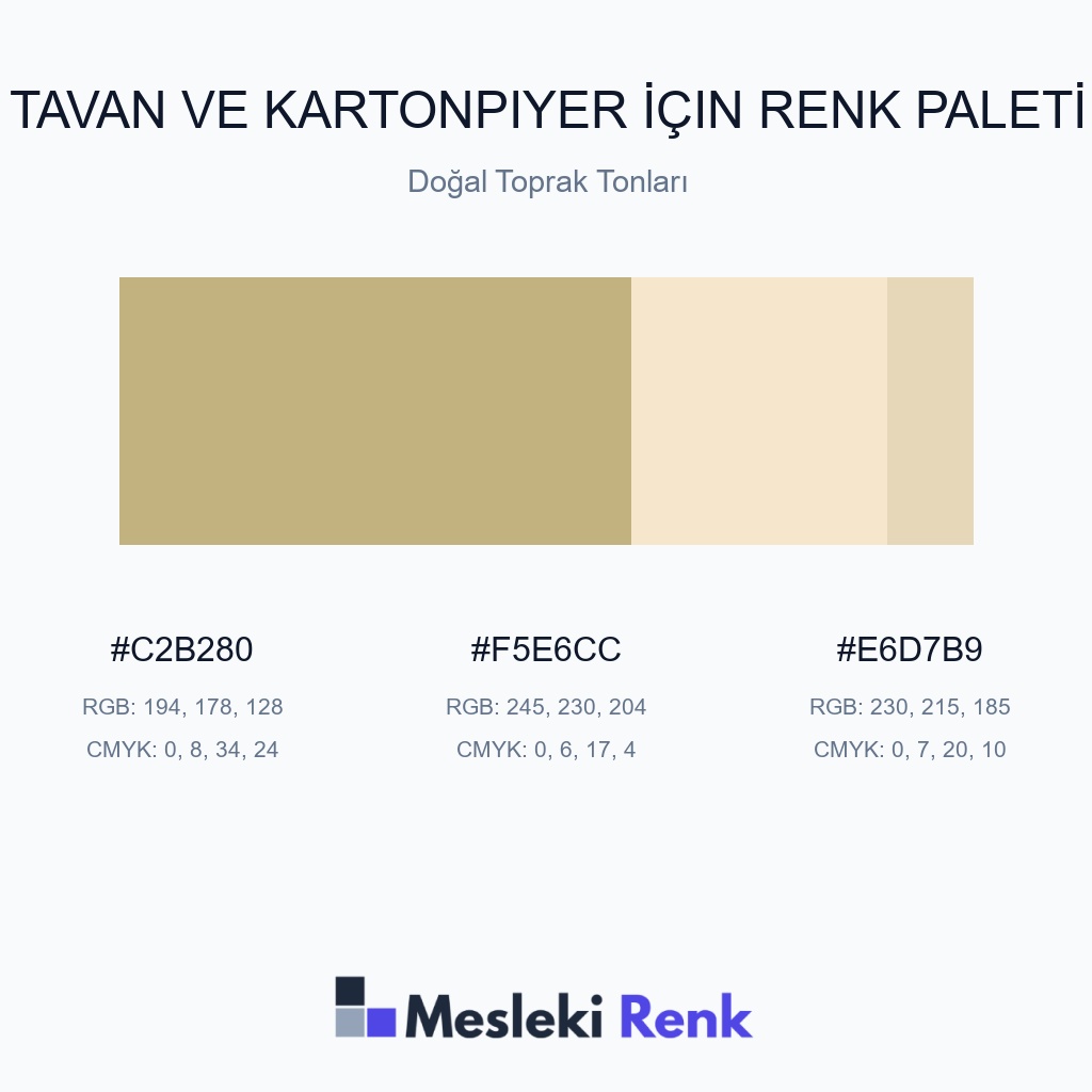 Tavan ve Kartonpiyer İçin Doğal Toprak Tonları Renk Paleti