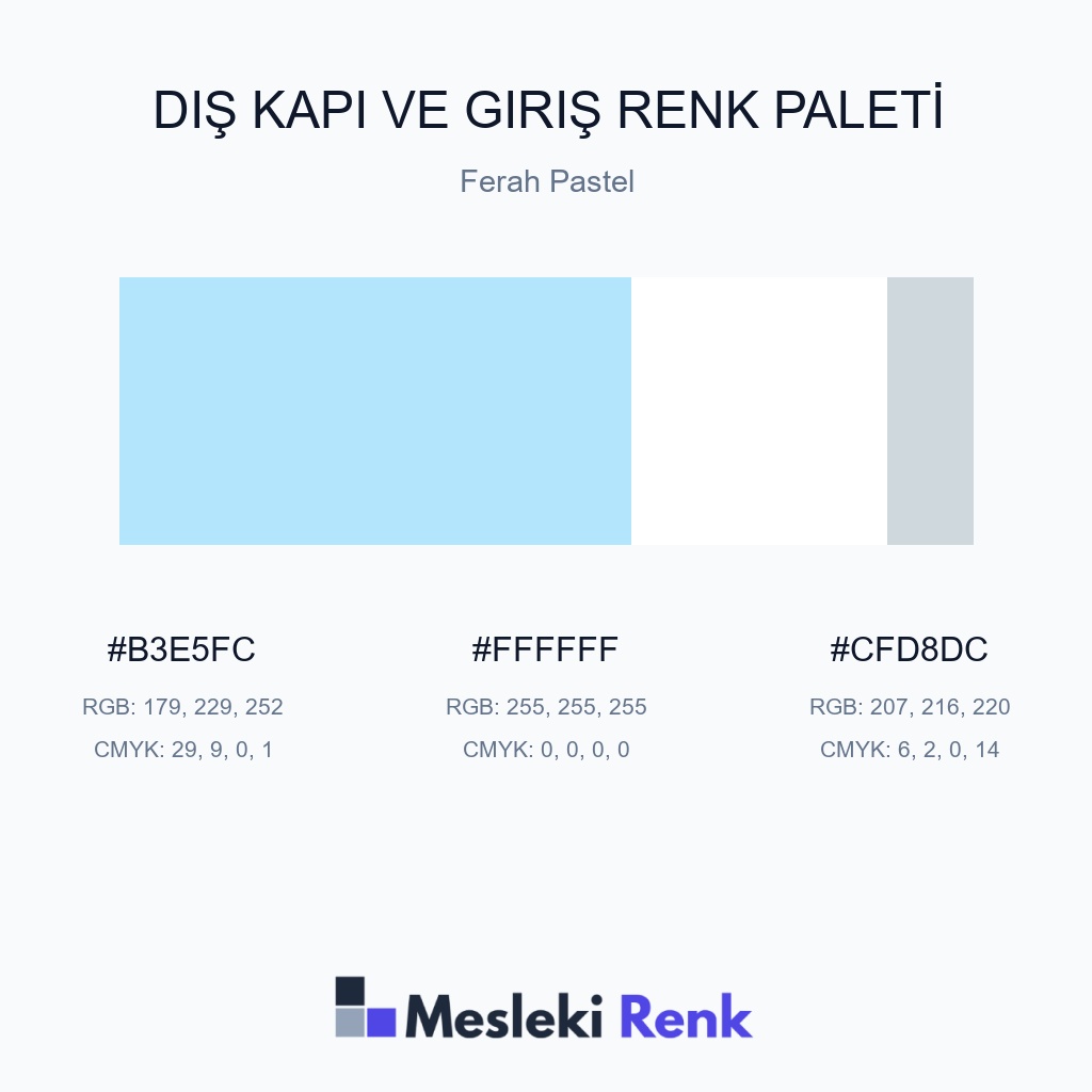Dış Kapı ve Giriş Ferah Pastel Renk Paleti