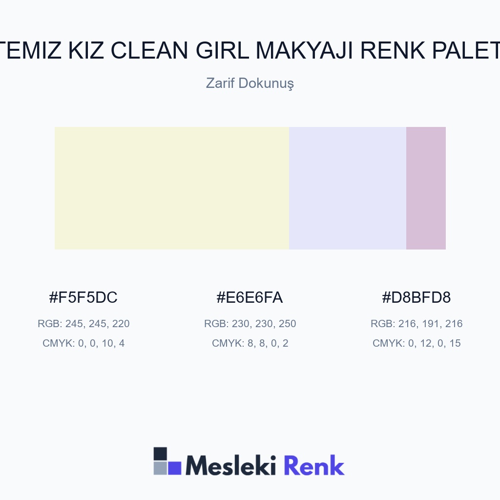 Temiz Kız Clean Girl Makyajı Zarif Dokunuş Renk Paleti
