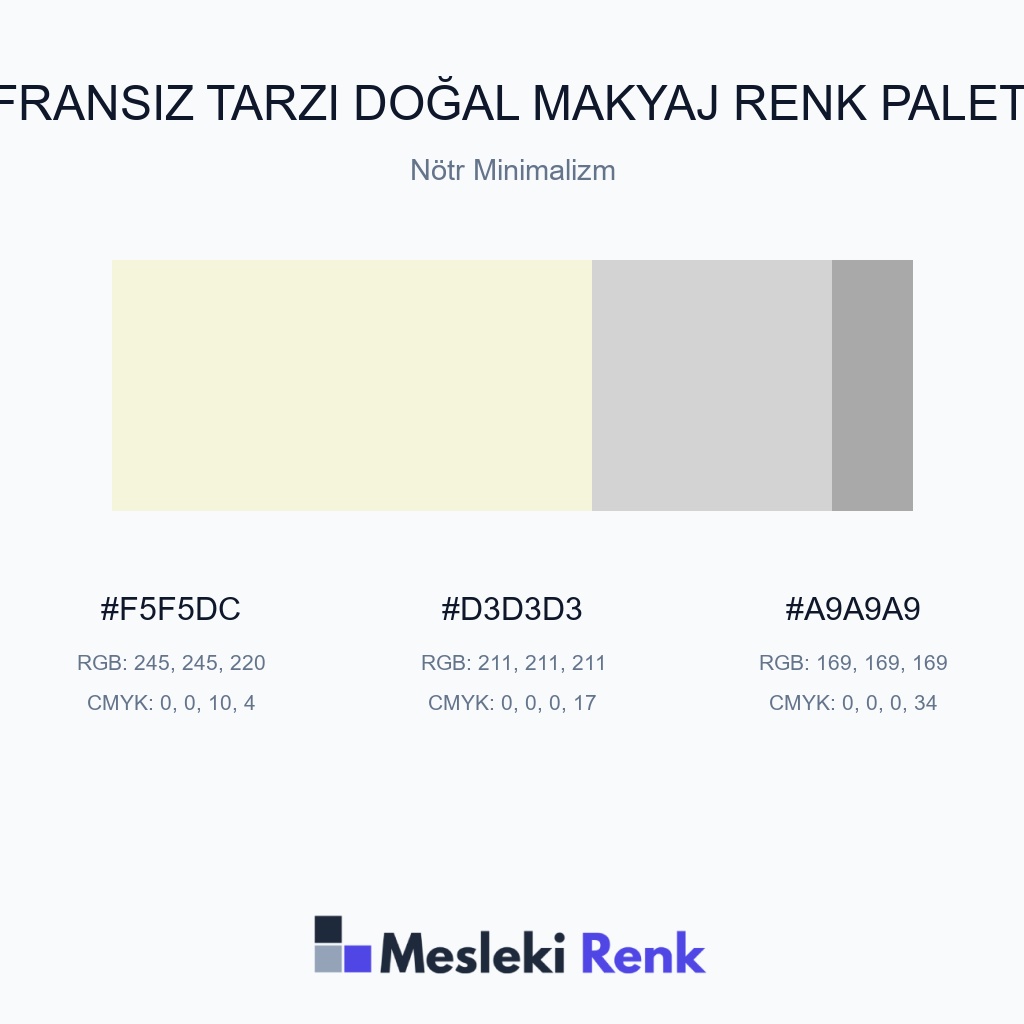 Fransız Tarzı Doğal Makyaj Nötr Minimalizm Renk Paleti