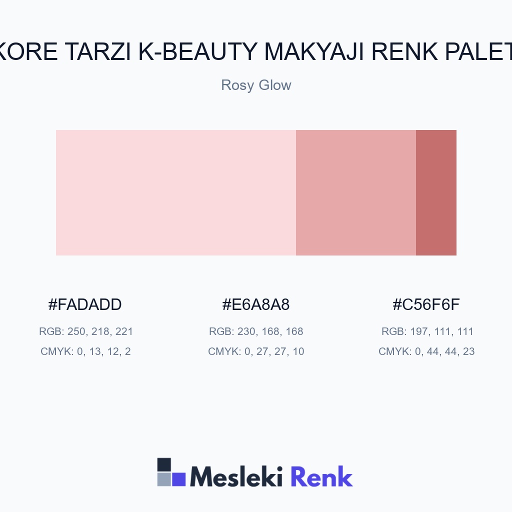Kore Tarzı K-Beauty Makyajı Rosy Glow Renk Paleti