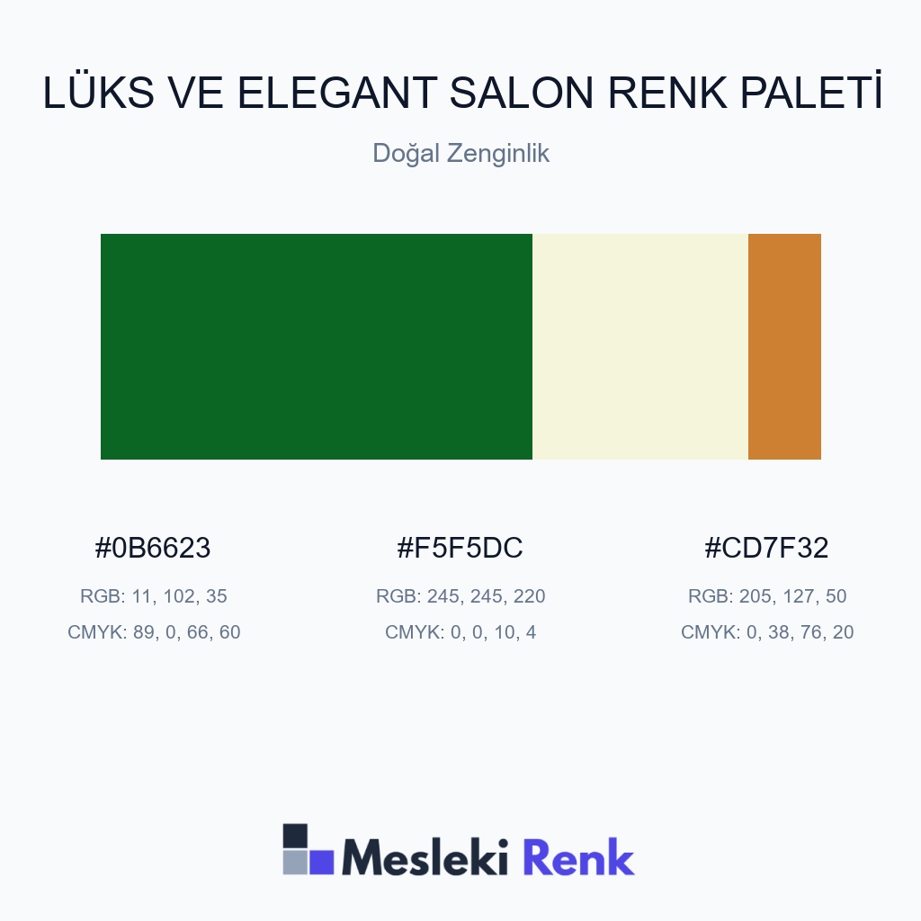 Lüks ve Elegant Salon Doğal Zenginlik Renk Paleti