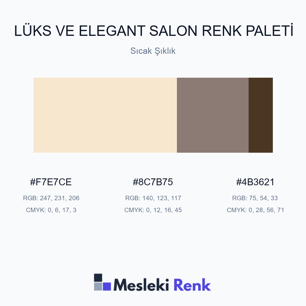 Lüks ve Elegant Salon Sıcak Şıklık Renk Paleti