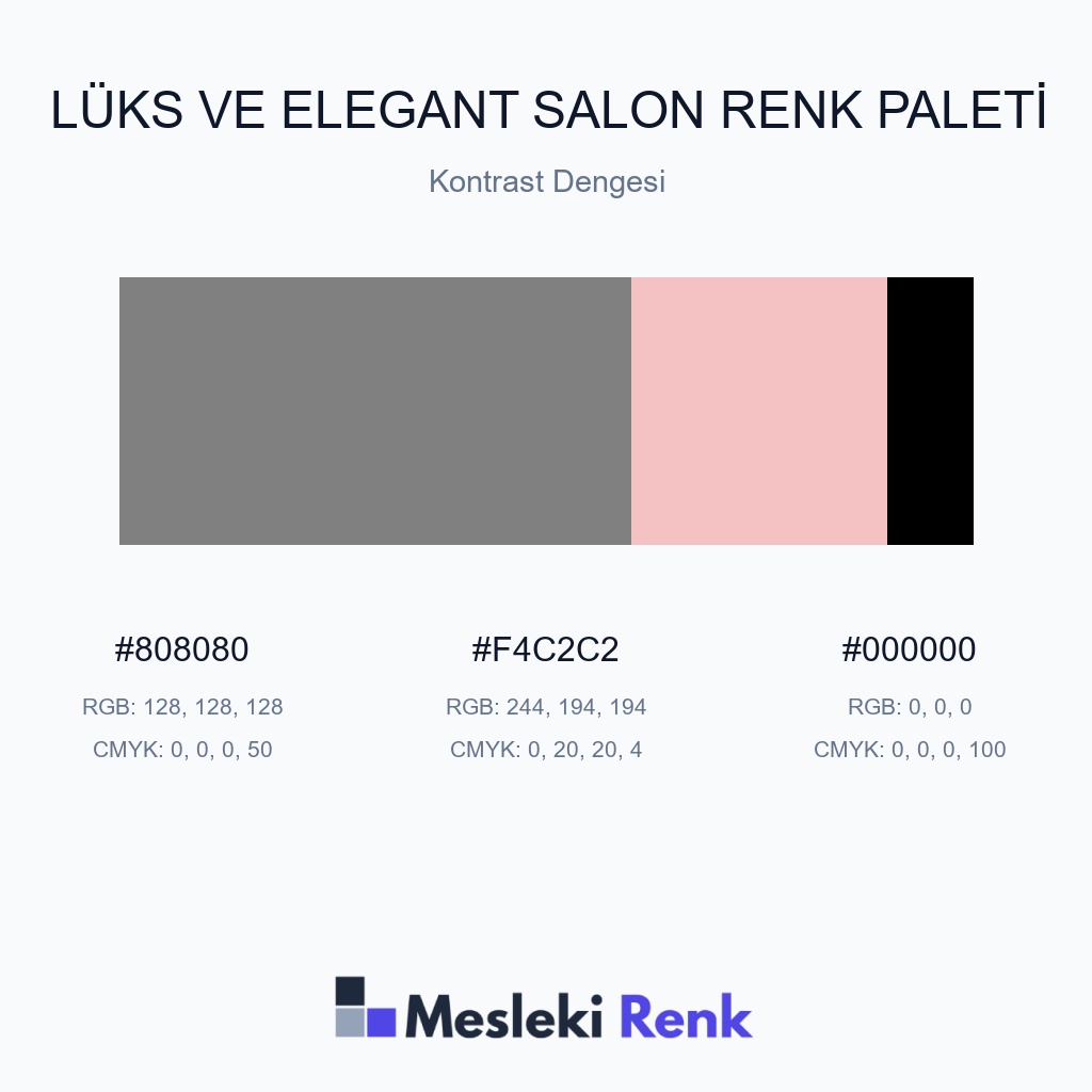 Lüks ve Elegant Salon Kontrast Dengesi Renk Paleti