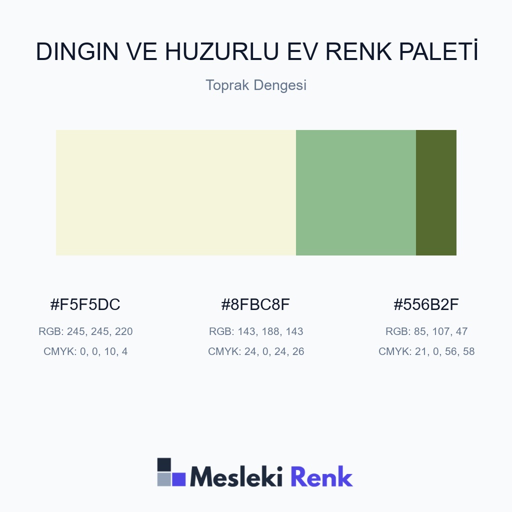 Dingin ve Huzurlu Ev Toprak Dengesi Renk Paleti