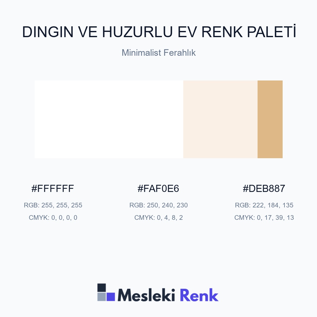 Dingin ve Huzurlu Ev Minimalist Ferahlık Renk Paleti