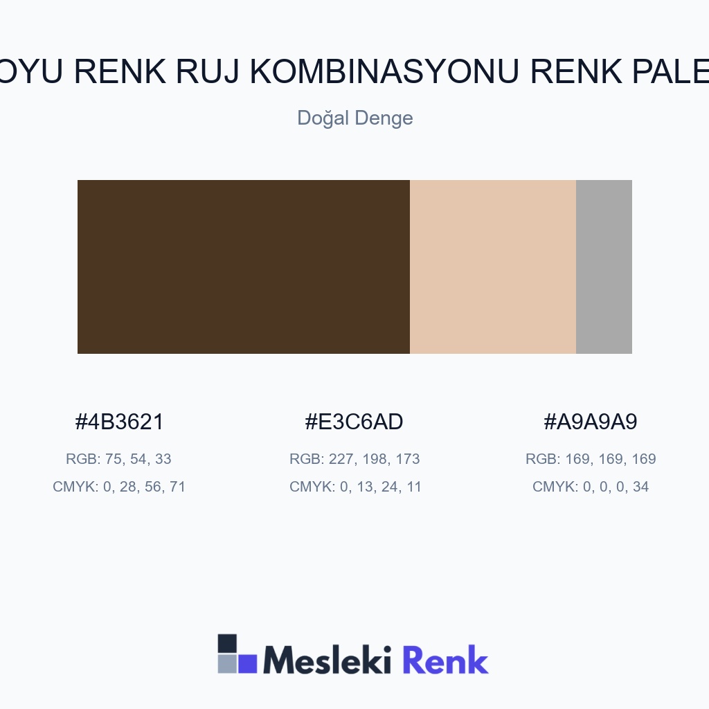 Koyu Renk Ruj Kombinasyonu Doğal Denge Renk Paleti