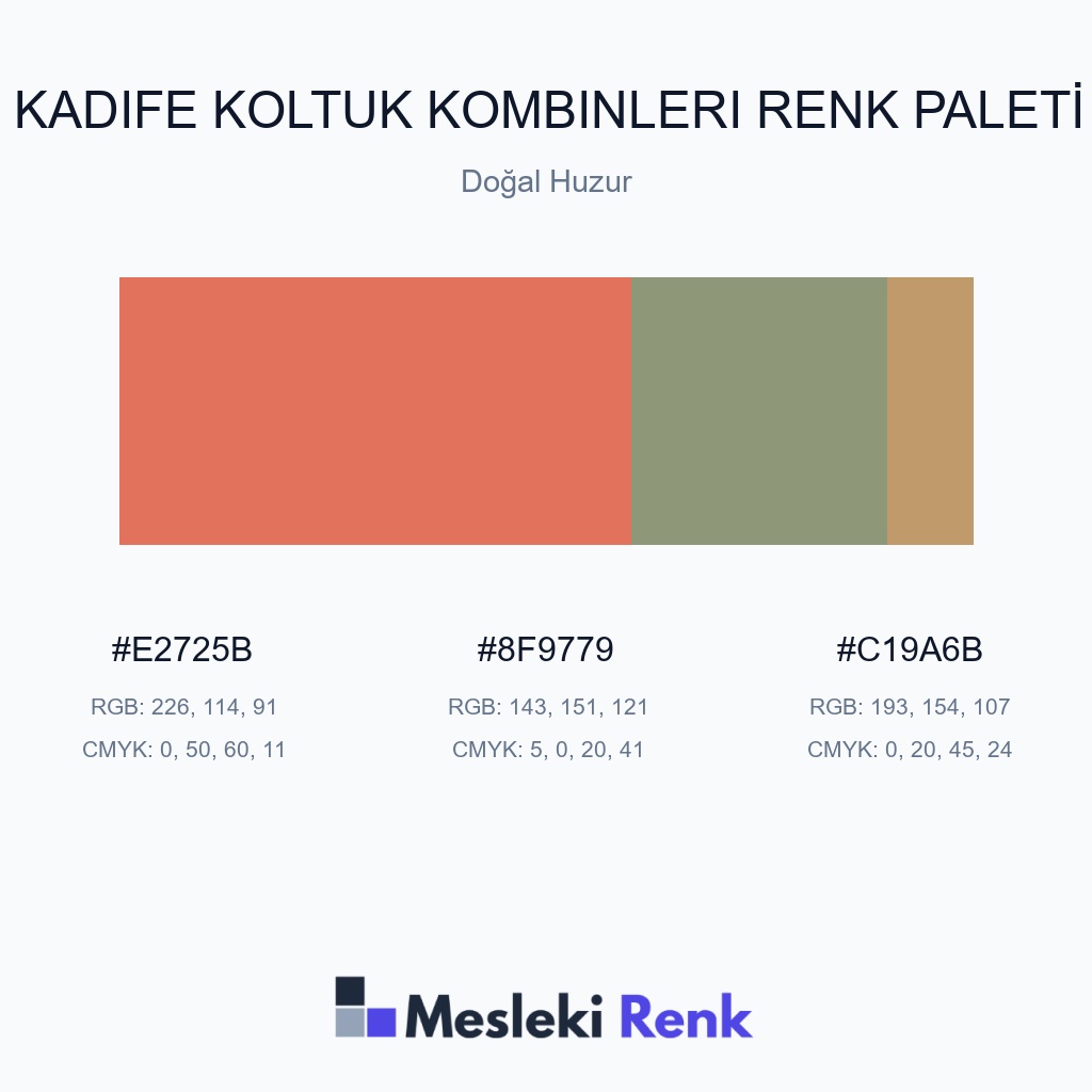 Kadife Koltuk Kombinleri Doğal Huzur Renk Paleti