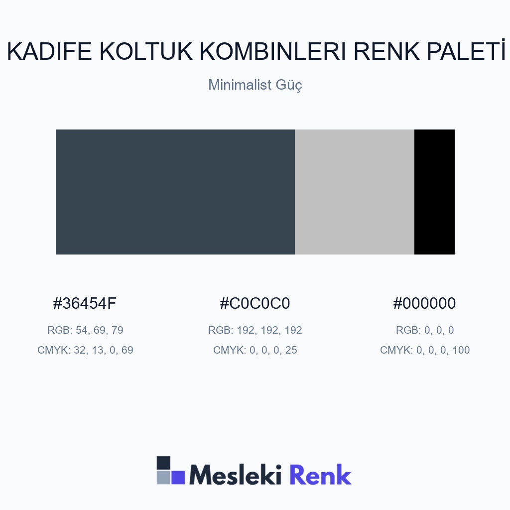 Kadife Koltuk Kombinleri Minimalist Güç Renk Paleti