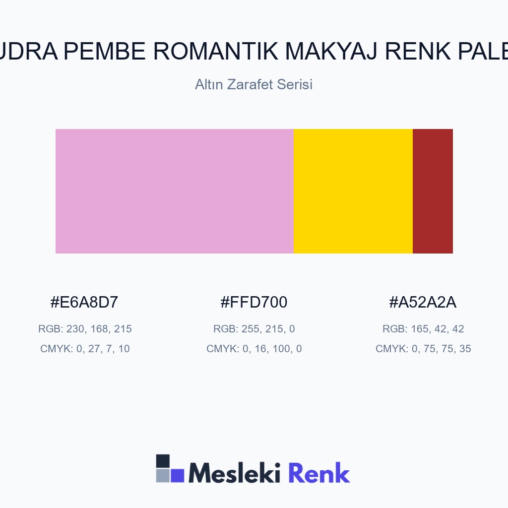 Pudra Pembe Romantik Makyaj Altın Zarafet Serisi Renk Paleti