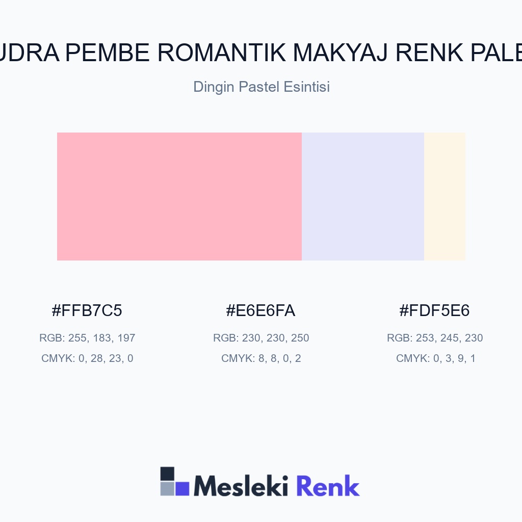 Pudra Pembe Romantik Makyaj Dingin Pastel Esintisi Renk Paleti