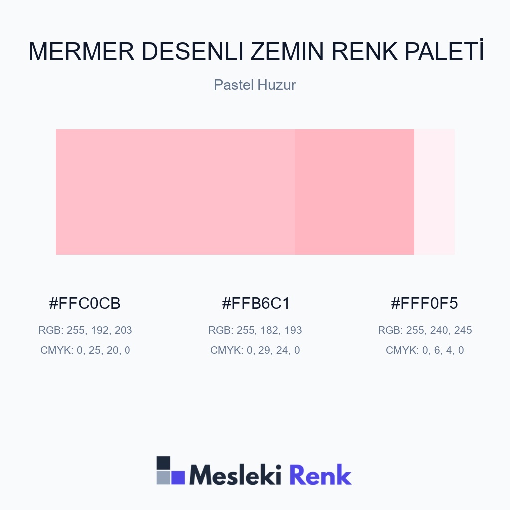 Mermer Desenli Zemin Pastel Huzur Renk Paleti